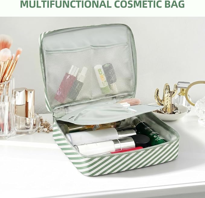 BAGAIL 8 Set Packing Cubes Luggage Packing Organizers for Travel Accessories-White and Matcha Stripe - Image 7