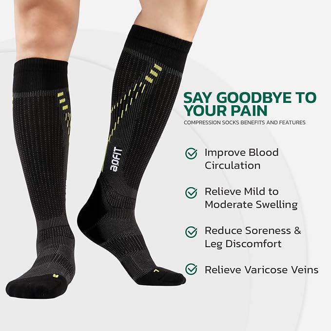 AOFIT Graduated Compression Socks for Women Travel Flight Nurses Dr Scholls Airplane 15-20 mmhg - Image 7