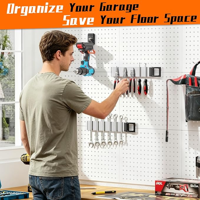 Double Sided Magnetic Tool Holder Heavy Duty,12 Inch Rust-Resistant Magnetic Tool Bar with a Quick- release Handle, Magnetic Tool Organizer Strip for Garage, Workshop, Jobsite, Shed and Kitchen - Image 8