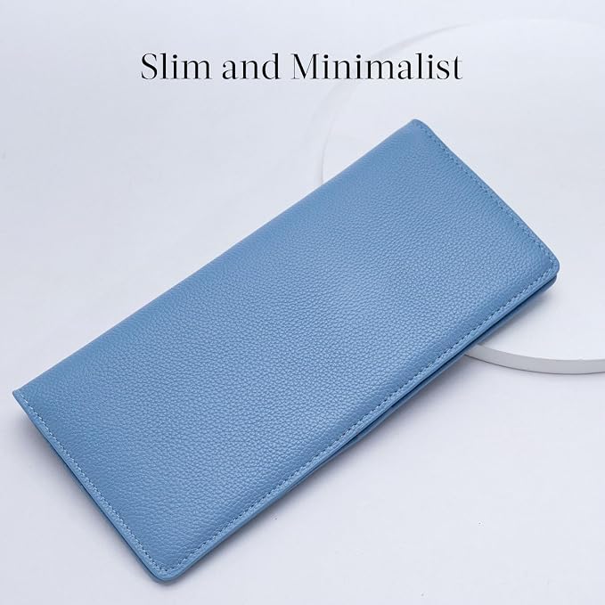 Bveyzi Ultra Slim Thin Leather RFID Blocking Credit Card Holder Bifold Clutch Wallets for Women - Image 2