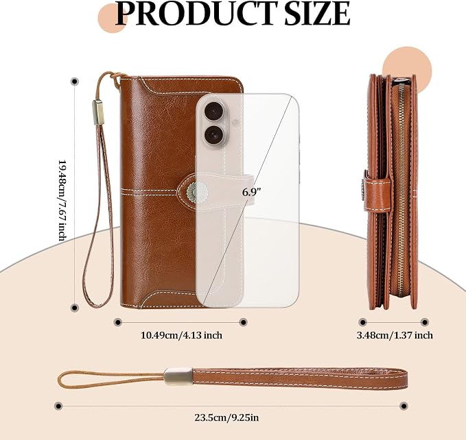 Wallets for Women Trifold Wristlet Wallets Large Capacity RFID Blocking Ladies Purse Credit Card Holder - Image 5
