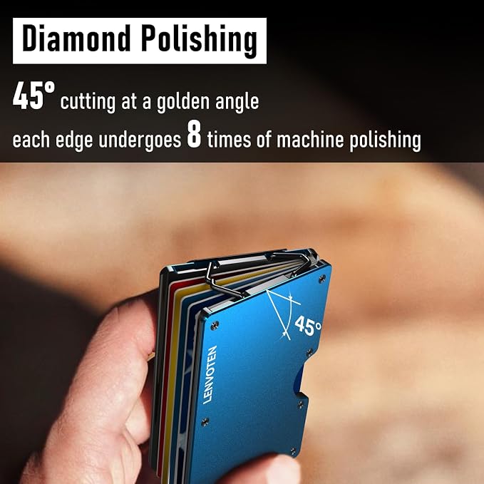 Lenvoten Upgraded Hinged Minimalist Wallet for Men, RFID Blocking Wallet | Slim Metal Aluminum, Credit Card Holder, Money Clip Holds 20 Cards, Premium Scratch-Resistant Finish, Ideal Gift for Men - Image 7