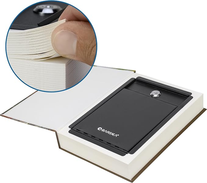 Barska Hidden Book Safe – Real-Look Pride and Prejudice Diversion Lock Box with Key Lock – Secret Safe for Home, Office, Travel – Portable Steel Storage for Cash, Jewelry, Valuables - Image 6
