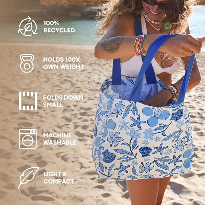 Dock & Bay Everyday Beach Tote Bag - Reusable Carrier Bag for Daily Use - Carries Up to 10kg - 100% Recycled Materials - Image 4