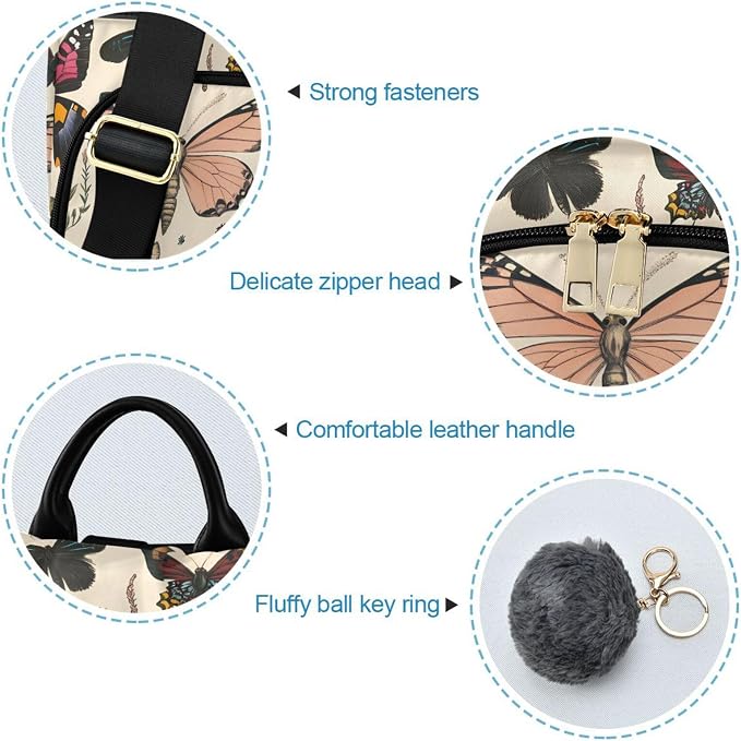 ALAZA Butterfly Pattern Backpack Purse for Women Anti Theft Fashion Back Pack Shoulder Bag - Image 6