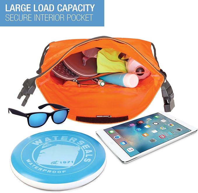 Lewis N. Clark WaterSeals Locking Backpack | Waterproof Bag | Anti-Theft Combination Lock | For Men & Women | Orange - Image 2