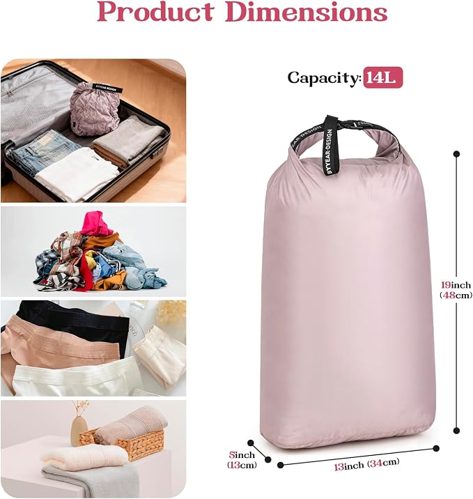 Travel Laundry Bag, Waterproof Compression Bags for Dirty Clothes | Moisture-resistant Vacuum Storage Bag, Space-Saving Laundry Storage Organizer for Cruise, Swimming, Gym - Image 2