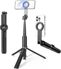 64" Magnetic Tripod for Phone, Auto-Open Tripod with 360° Rotatable | Phone Stand with Metal Ring & Rechargeable Remote for iPhone/Android Photography/Vlogging by Heliora
