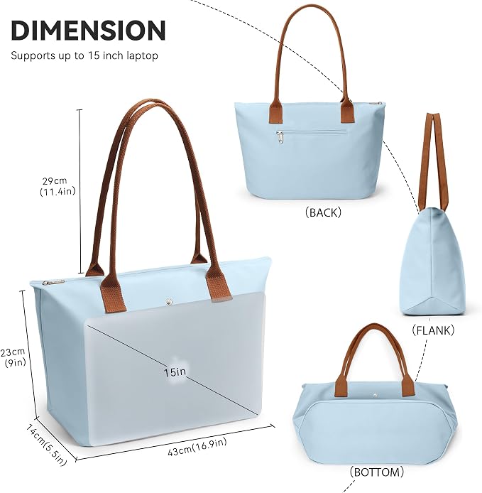 KALIDI Tote Bag for Women Nylon Top-Handle Purse,Large Capacity Shoulder Hobo handBag with Zipper Leisure Foldable Weekend - Image 5