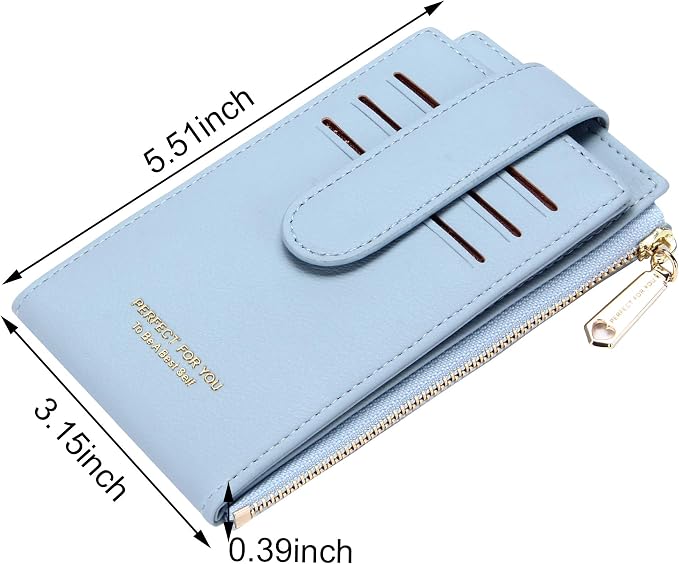Badiya Slim Women Wallet RFID Blocking Bifold Compact 9 Card Slots Holder Wallets Soft Leather with Zipper Coin Pocket 2 ID Window - Image 2