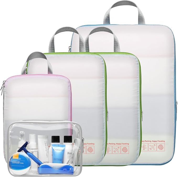 Cambond Compression Packing Cubes for Travel - Luggage Suitcase Organizer | Compression Zip Design for Space-saving, Expandable, Lightweight, Keep Clothes Sorted, Luggage Space Tidy, Carry on Pack Fast by Cambond