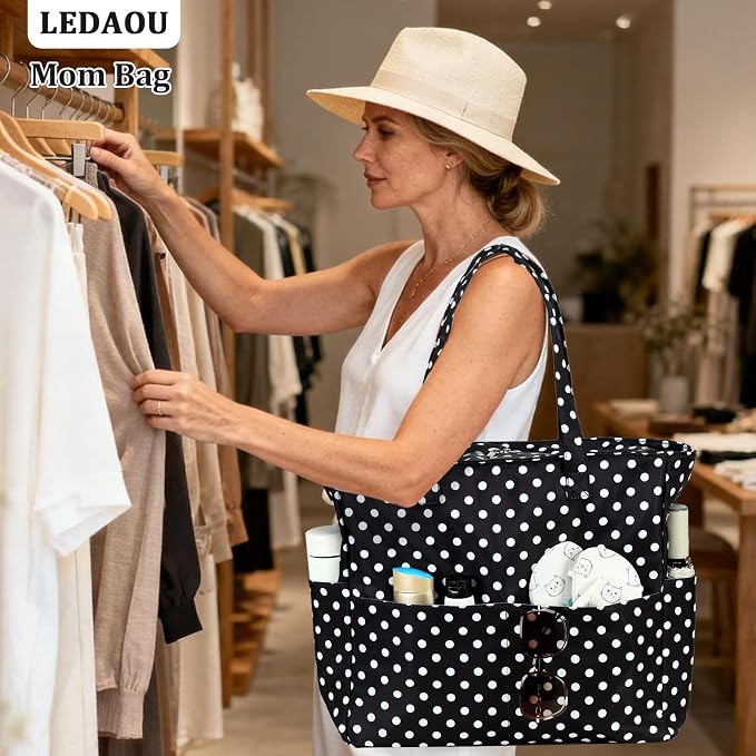 LEDAOU Large Beach Bag for Women, Waterproof Sandproof Tote Bag with Zipper | 36L Pool and Swim bag with Zipper, Wet/Dry pocket and 7 Pockets for Beach Days, Cruises, Vacations and Family travel - Image 5