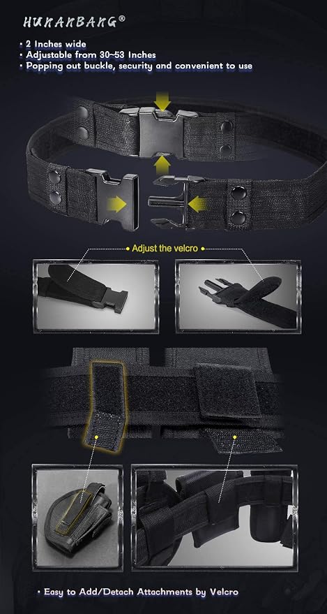 10 in 1 Duty Belt Black Law Enforcement Tactical Equipment System Set 10 pcs - Image 6