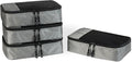 Amazon Essentials 4-Piece Packing Cubes Travel Accessories Set, Space-Saving Luggage Organizer with Double Zipper, Mesh Top, Small, Gray (Previously Amazon Basics) by AmazonEssentials