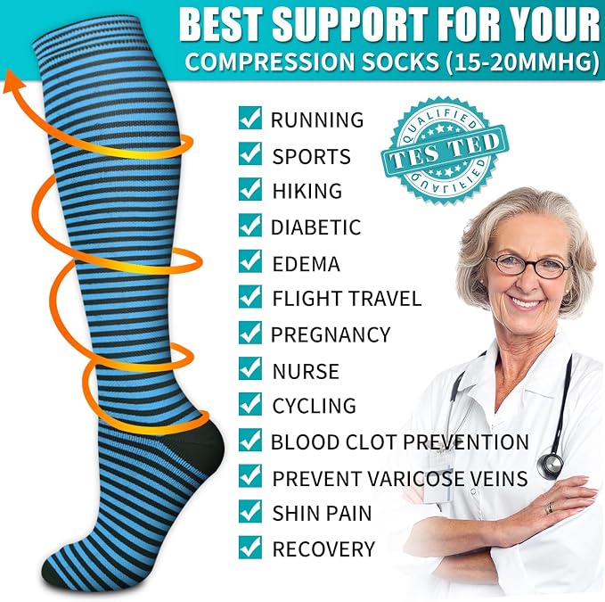 Copper Compression Socks for Women & Men (6 pairs) - Best Support for Nurses, Running, Hiking, Recovery - Image 5
