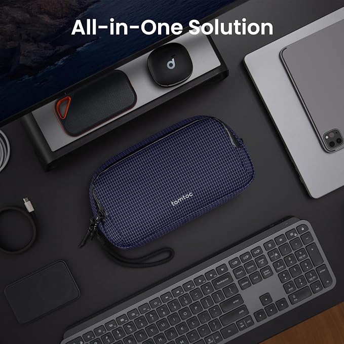 tomtoc Electronic Organizer Travel Case Performance, Dual Compartment Bag | Water Resistant Cable Organization Storage for Charger, Cord, Phone, Hard Drive, Power Bank, Accessories Travel Essentials - Image 3