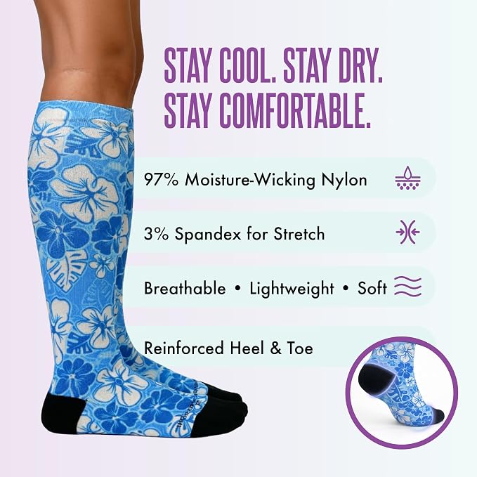 Crazy Compression Socks, Comfortable Support Socks for Recovery, Travel, Hiking, and Long-Hour Comfort w/Fun Designs - Image 5