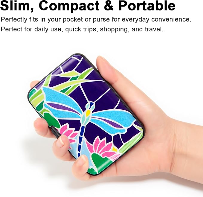 Credit Card Holder Small RFID Blocking Wallet Business Metal Slim Mini Aluminum Hard Case for Women Men - Image 2