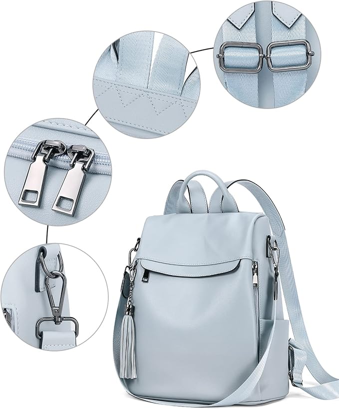Telena Backpack Purse for Women, PU Leather Anti Theft Travel Purse Shoulder Bags with Tassel - Image 6