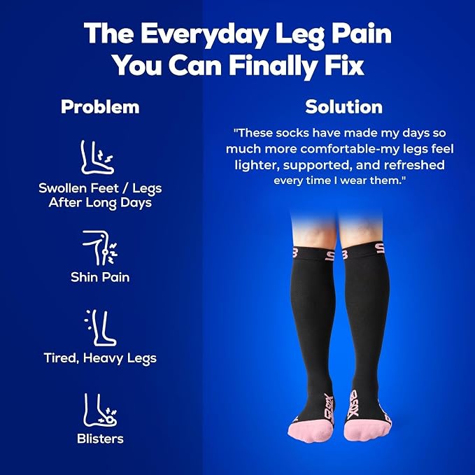 SB SOX Compression Socks for Men & Women (15-20mmHg) | Best Compression Socks for Flying, Medical, Sports, Wide Calf Fit, Pregnancy, and Daily Wear - Image 5