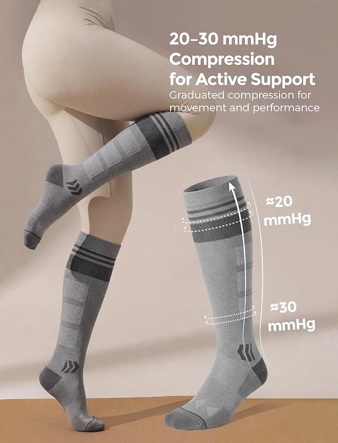 Momcozy Compression Socks for Women, 20-30 mmHg for Flying, Travel & Sports | 20-30 mmHg option: Enhanced support with zoned compression, Lycra fiber for lasting elasticity, silver-infused for freshness - Image 4