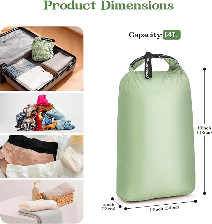 Travel Laundry Bag, Waterproof Compression Bags for Dirty Clothes | Moisture-resistant Vacuum Storage Bag, Space-Saving Laundry Storage Organizer for Cruise, Swimming, Gym - Image 2