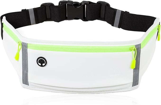 Running Belt Slim Fanny Pack Jogging Pouch Phone Holder Waist Pack - White - Image 2