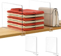 HBlife    [  ] Clear Shelf Dividers, 2 Pack Purse Organizer for Closet Perfect for Sweater, Shirts, Handbags, Acrylic Bookshelf for Organization by HBlife