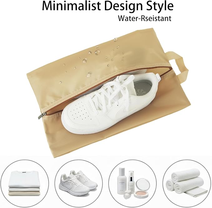 6pcs Portable Shoe Organizer, Travel Pouches with Zipper, Golf Shoe Bags, Clothes Bags, Soccer Cleats Bag Shoe Pouch for Gym, Waterproof, Odor-Resistant (Khaki) | Golf Shoe Bags, Clothes Bags, Soccer Cleats Bag Shoe Pouch for Gym, Waterproof, Odor-Resi... - Image 5