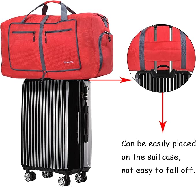 Woogwin Travel Duffel Bag Large Foldable Waterproof Overnight Bag for Beach Swim Bags Pool Sports Gym - Image 3