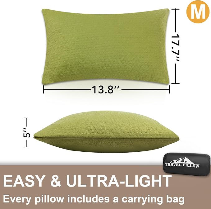 Camping Memory Foam Pillow Travel Pillow Compressible Medium Firm, Soft Comfortable and Breathable, Ideal Backpacking Hiking and Airplane - Image 6
