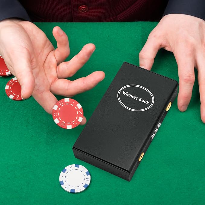 Reallnaive 1 Pack Metal Box for Gamblers Pocket Sized Winner Bank Casino Cash Box with 2 Keys Portable Casino Money Safe strongbox for Cash Saving Go Home Money Gifts(Black,Coded) - Image 3