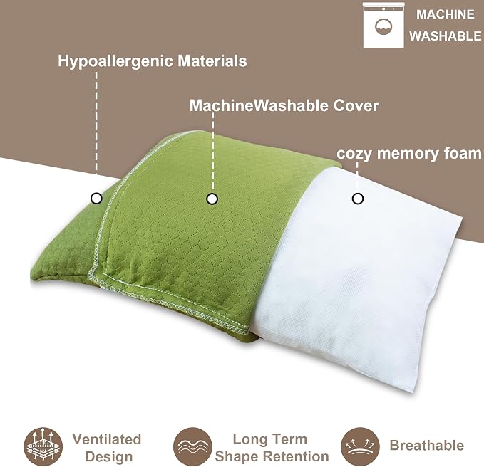 Camping Memory Foam Pillow Travel Pillow Compressible Medium Firm, Soft Comfortable and Breathable, Ideal Backpacking Hiking and Airplane - Image 3