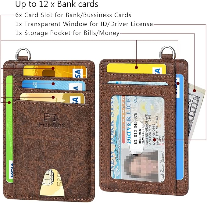 FurArt Slim Minimalist Wallet RFID Credit Card Holder for Men | slim minimalist compact rfid id window thin - Image 6