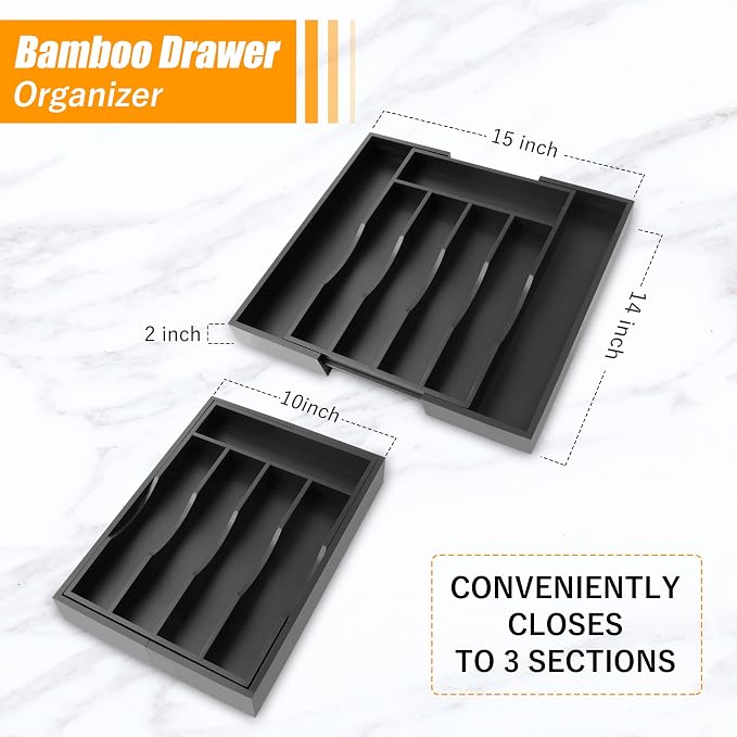 Kitchen Silverware Drawer Organizer and Storage Kitchen Gadgets Best Sellers 2025 First Apartment Essentials New Home Must Haves Things Stuff Accessories House Warming Housewarming Hostess Host Gifts - Image 5