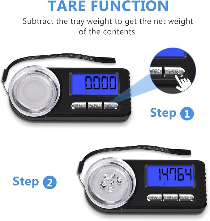 THINKSCALE Mini Milligram Scale 50g/0.001g – Powder Medicine, Jewelry | Palm-Sized & Ultra-Compact, Backlit LCD, Tare & Auto-Off, 6 Units, Protective Case, 20g Cal Weight & Batteries Included - Image 6