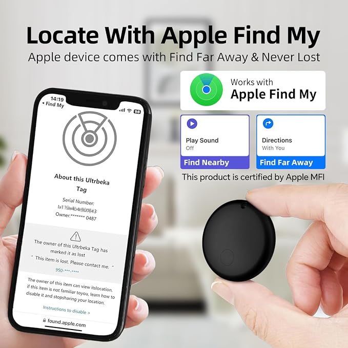 GPS Tracker for Vehicles Work with Find My(iOS Only), Safe Sync GPS Tracker Mini Car Item Finder, Hidden Car Location GPS Tracking Tags Device No Month Fee NO Subscription No SIM - Image 2