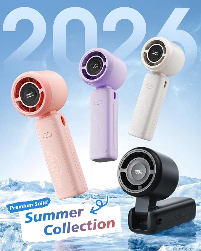 WHATOOK High Speed Handheld Fan Rechargeable Personal Portable Fan | 4000mAh 12 Hours 9m/s Strong Wind Cooling, Rechargeable Battery Small Hand Held Fans for Cruise Travel Theme Parks - Image 7