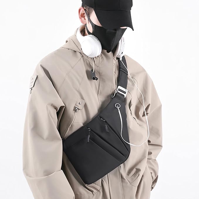 Anti Theft Crossbody Bags for Women Men, Multi-Pocket Shoulder Bag, Slim Sling Bags with 2 RFID Blocking Card - Image 9