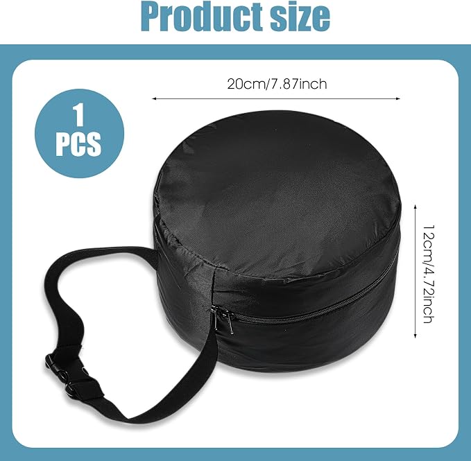 Xindojuz Neck Pillow Case, Compact Travel Neck Carrying Case Storage Bag with Zipper for Airplane Train Journey Quick Release Clasp Attaches to Luggage Purse Backpack, Pillow Not Included (Black) - Image 2
