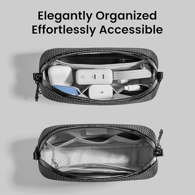 tomtoc Electronics Organizer Travel Case Performance, Cable Tech Pouch | Water Resistant Accessories Bag Carry Storage for Cord, Phone, Cables, Airpods, USB Flash Drive, Daily Items - Image 5