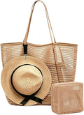 Beach Bag, Mesh Tote Bag for Women, Pool Bag for Travel, Shoulder Bag for Beach Picnic, Hobo Women Casual Foldable Handbag by XIAOLER