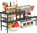 2 Pack Expandable adjustable stackable kitchen cabinet organizer,spice rack | Counter Shelf for Cabinets,Small Cupboard Organizers,Heavy Duty Metal Pantry Storage Shelves Racks for kitchen,bathroom by WELCOMETOHININGER
