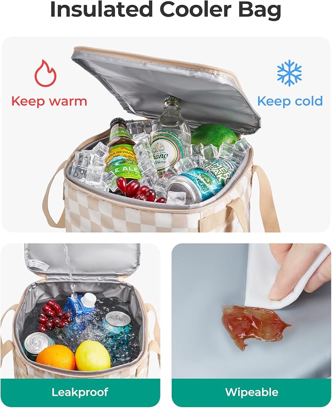 BAGSMART Beach Bag for Women, Water-resistant Rubber Tote Bag, Sandproof Vacation Essentials for Summer Swim Cruise Pool - Image 4