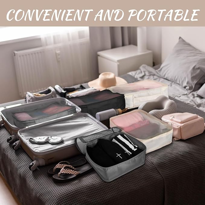 Silkfly 12 Pcs Packing Cubes for Suitcase Travel Luggage Bags Bulk Mesh Organizer Set for Hiking Camping Backpacking Clothes Accessories(Black,Gray,Beige) - Image 6