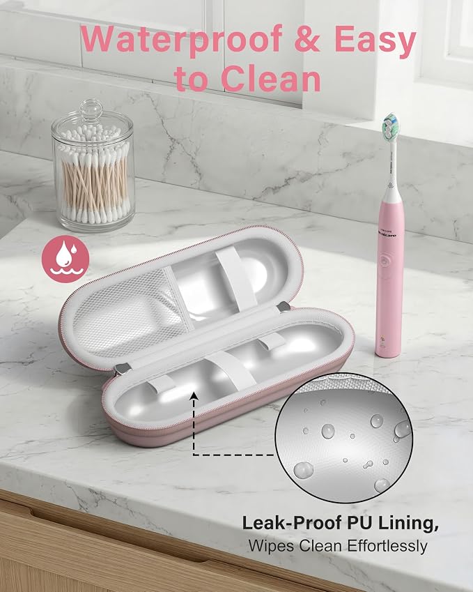 ProCase Toothbrush Travel Case for Oral-B/Oral-B Pro 1000 1500 5000 7000 7500 6000 9600/Philips Sonicare 4100 5100 1100 6100 5300 Oral-B iO Electric Toothbrush Portable Hard Container -Pink - Image 3