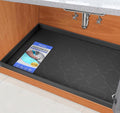 Waterproof Under Sink Mat 25" x 22" Silicone Mat Cabinet Protector | Heavy Duty Kitchen Cabinet Liner, Easy Press Drain, Home Essentials for Pet Feeding, Boots, Bathroom, Organizers & Storage by SIKADEER