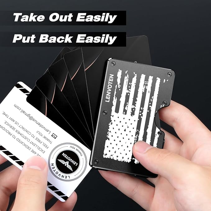 Lenvoten Upgraded Hinged Minimalist Wallet for Men, RFID Blocking Wallet | Slim Metal Aluminum, Credit Card Holder, Money Clip Holds 20 Cards, Premium Scratch-Resistant Finish, Ideal Gift for Men - Image 2