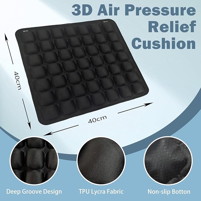Inflatable Seat Cushionair Inflatable Chair Air Seat Car Portable Breathable Comfort Orthopedics Pain Pressure Relief Cushion,Adjustable Bubble,for Wheelchair,Car,Office,Home (49-Point Cushion) - Image 2