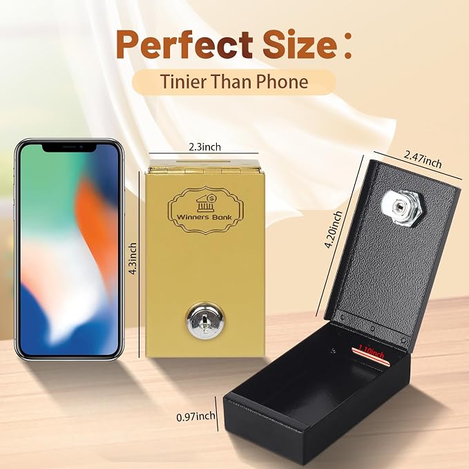 3 Pack Metal Box for Gambler - Winners Bank Portable Safe Casino Money Pocket Sized Cash Box with Key Go Home Money - Image 2